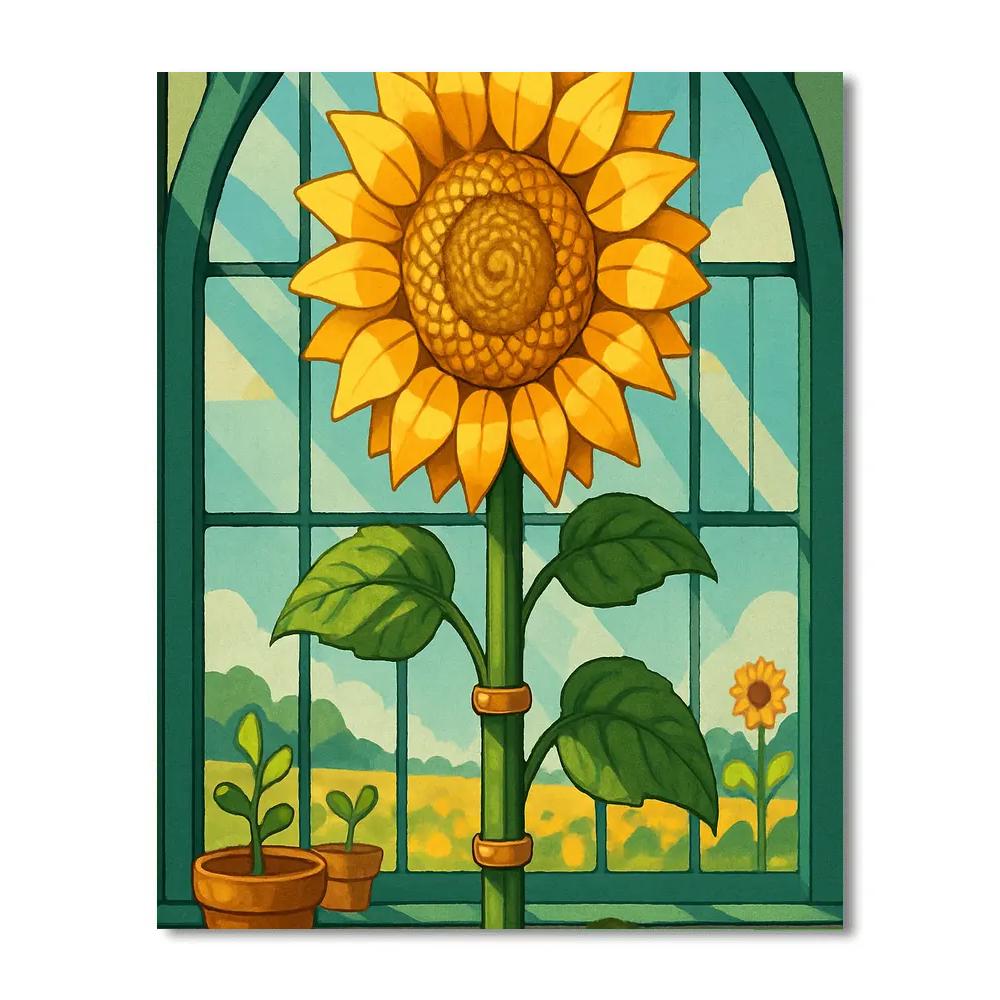 Clockwork Sunflower Conservatory Painting by numbers kit