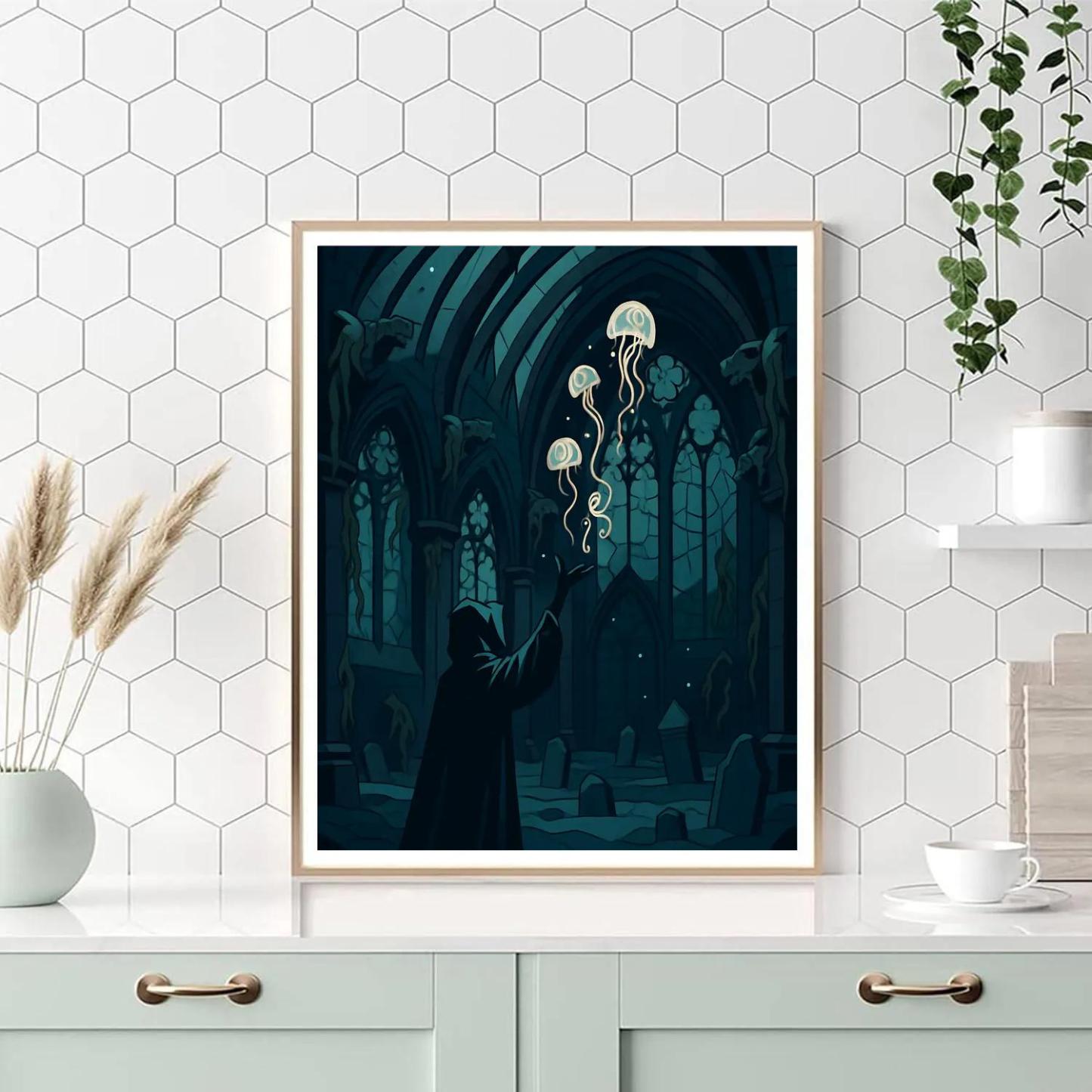 Cathedral Of Sunken Gothic Tides paint by color