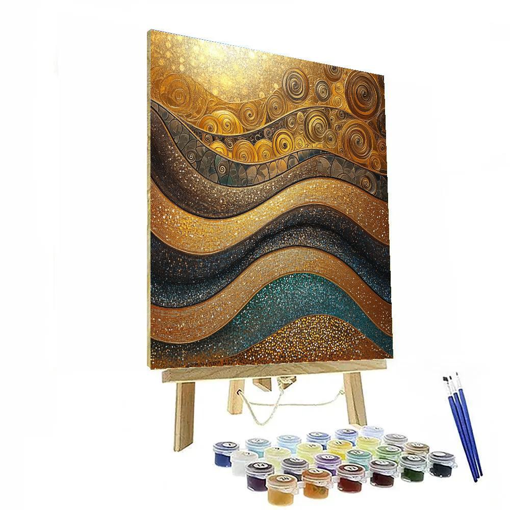 Gustav Klimt Inspired Tapestry Of Time Currents Paint by numbers kits