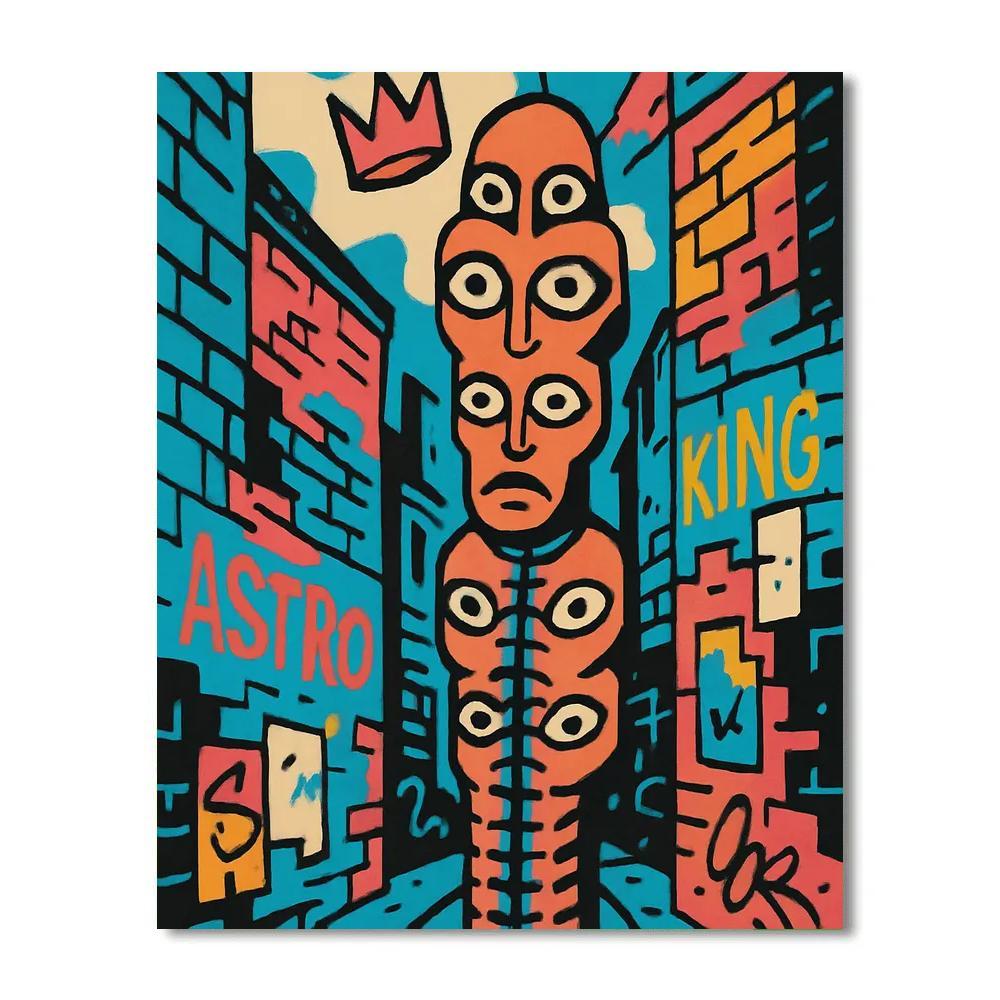 Neon Oracle In Basquiat Alley paint by number