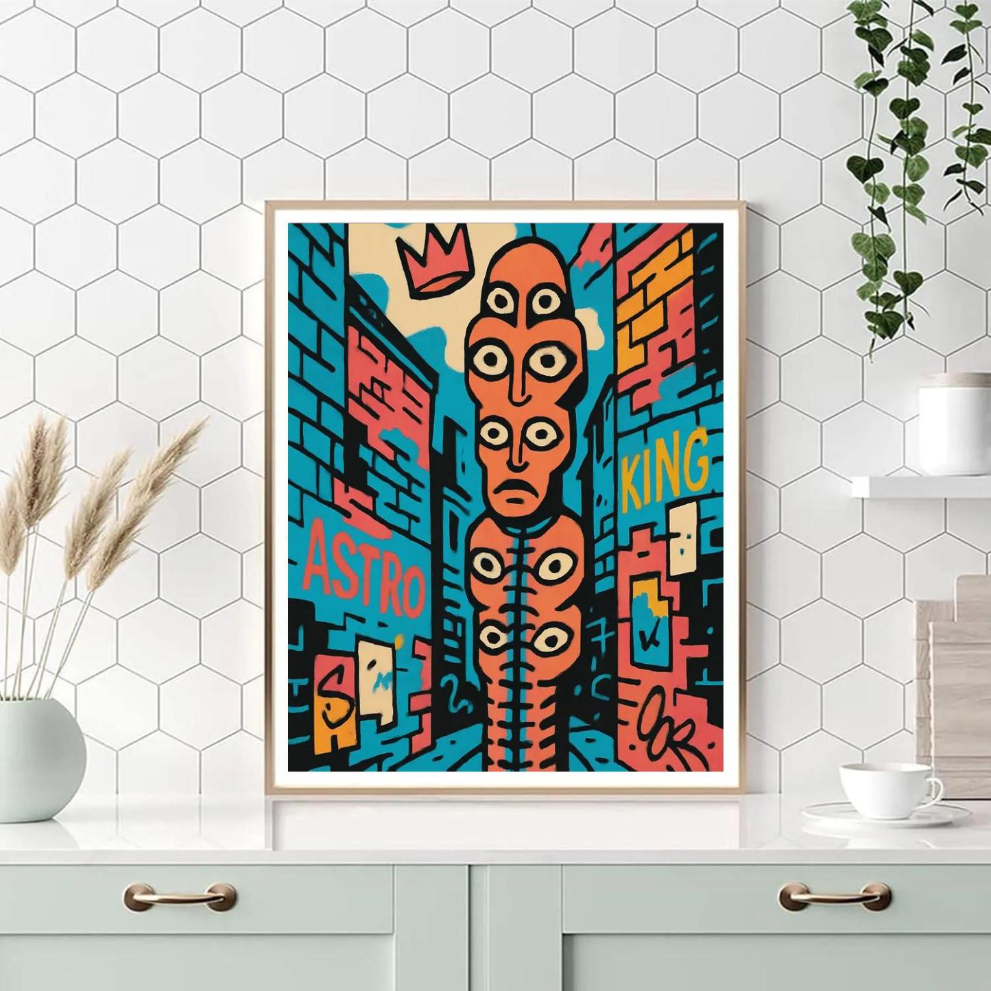 Neon Oracle In Basquiat Alley paint by number