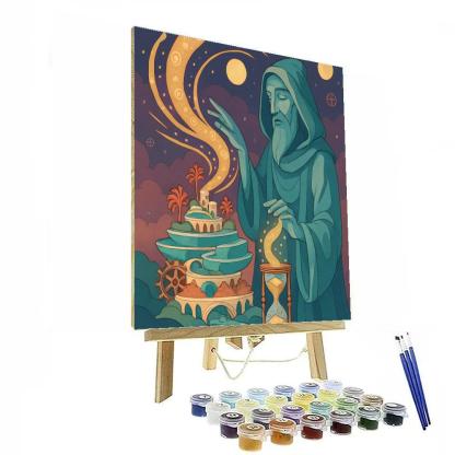 Clockwork Oasis In Fantasy Paint by numbers art