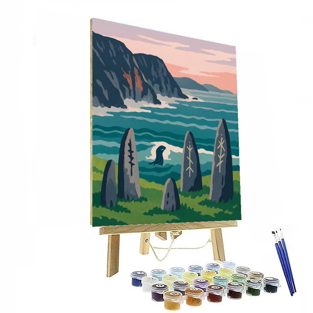 Cliffside Ogham Constellations In Ireland Numbered painting kits