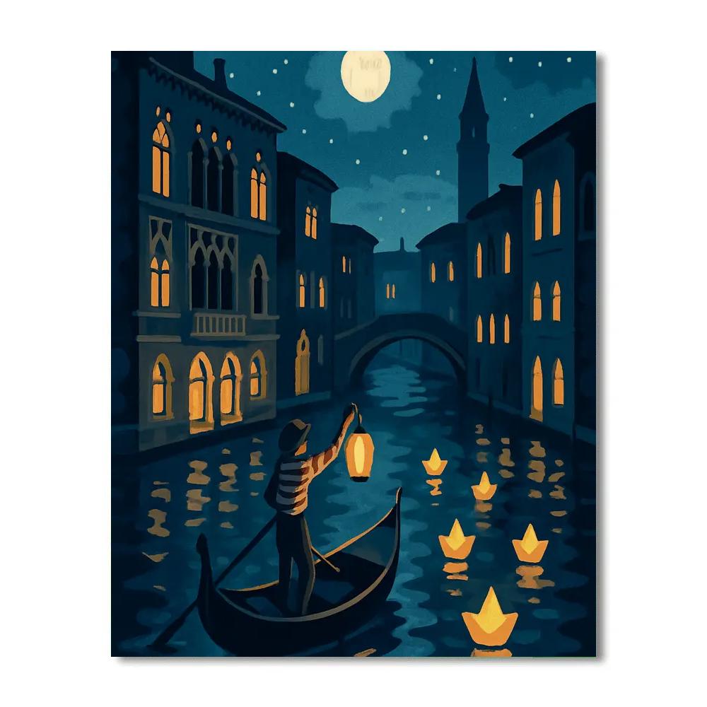 Midnight Regatta Venice paint by numbers