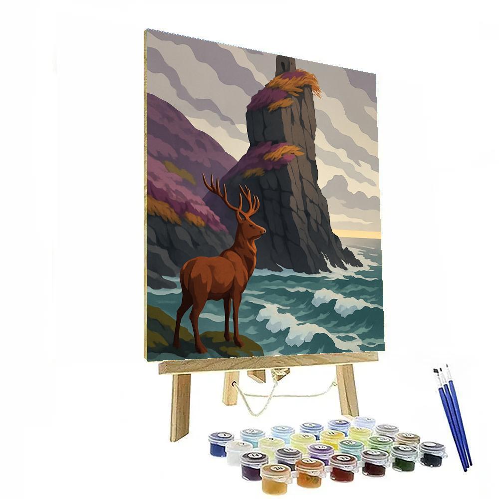 Heather Crowned Scotland Crag paint by color