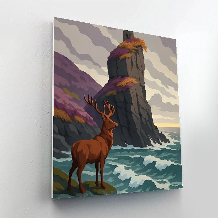 Heather Crowned Scotland Crag paint by color
