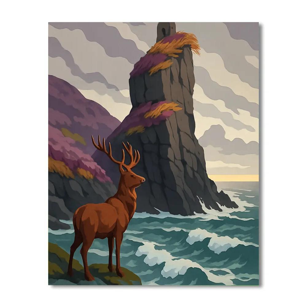 Heather Crowned Scotland Crag paint by color