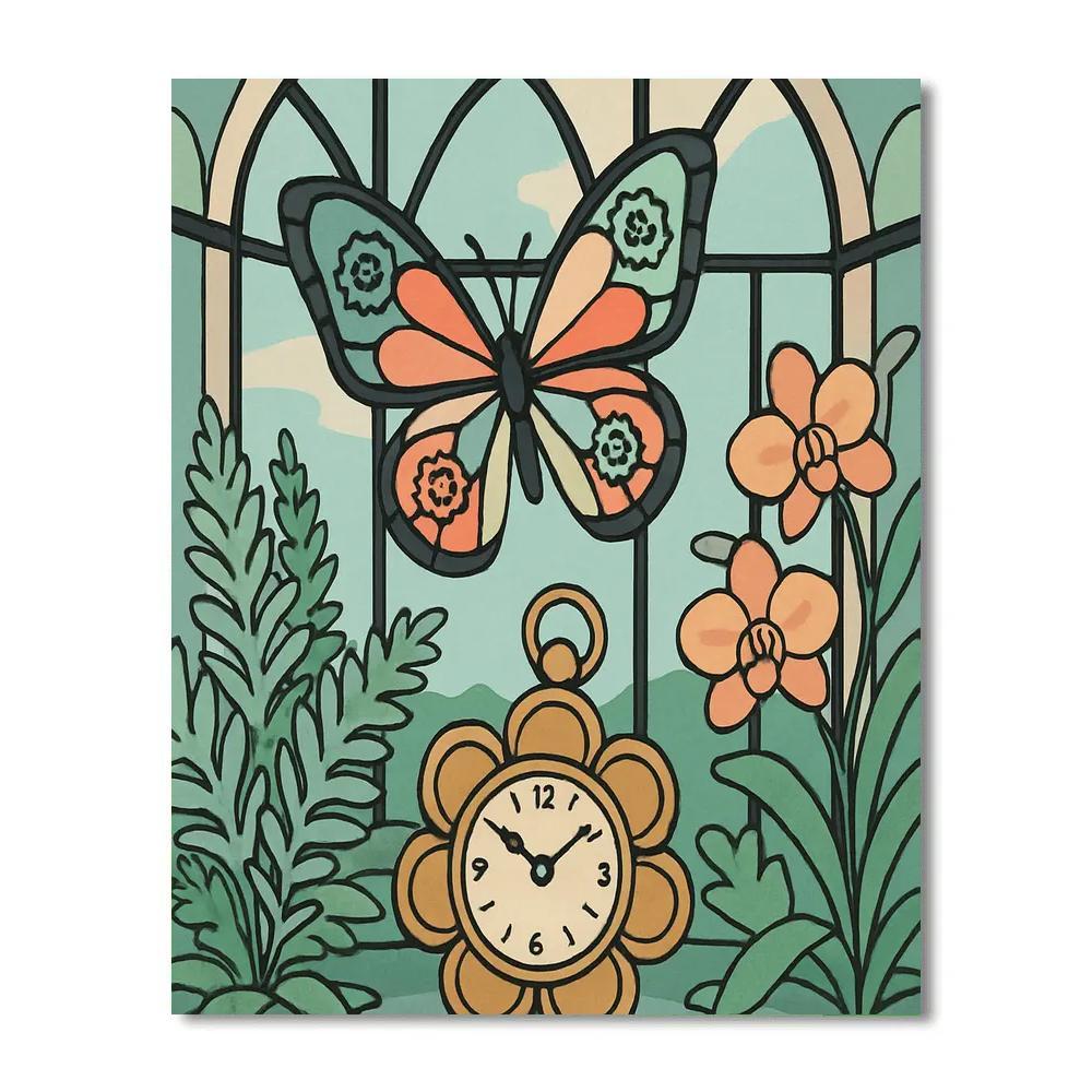 Clockwork Butterfly Conservatory paint by numbers