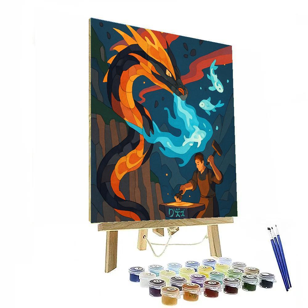 Fantasy Forgelight Dragon paint by numbers