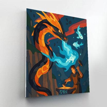 Fantasy Forgelight Dragon paint by numbers