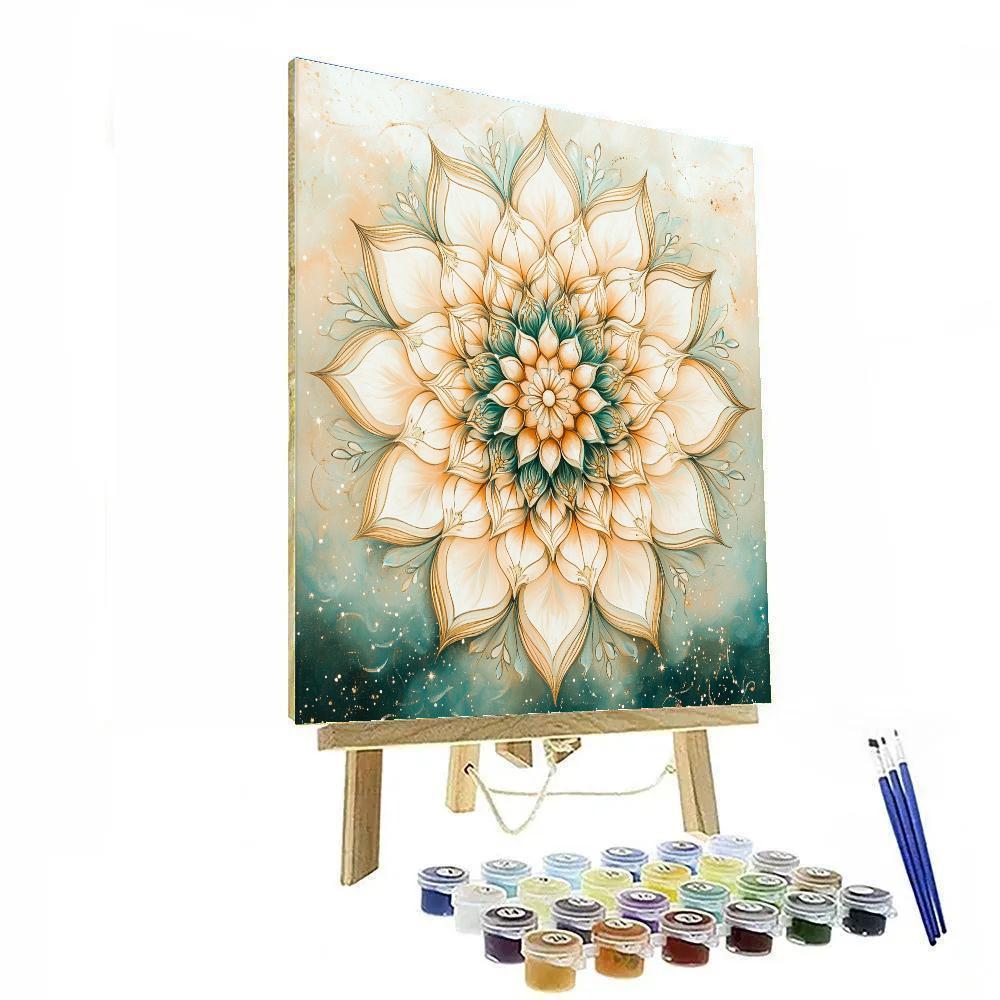 Alphonse Mucha Inspired Nebula Garden Mandala painting number kit