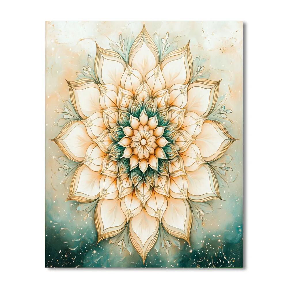 Alphonse Mucha Inspired Nebula Garden Mandala painting number kit