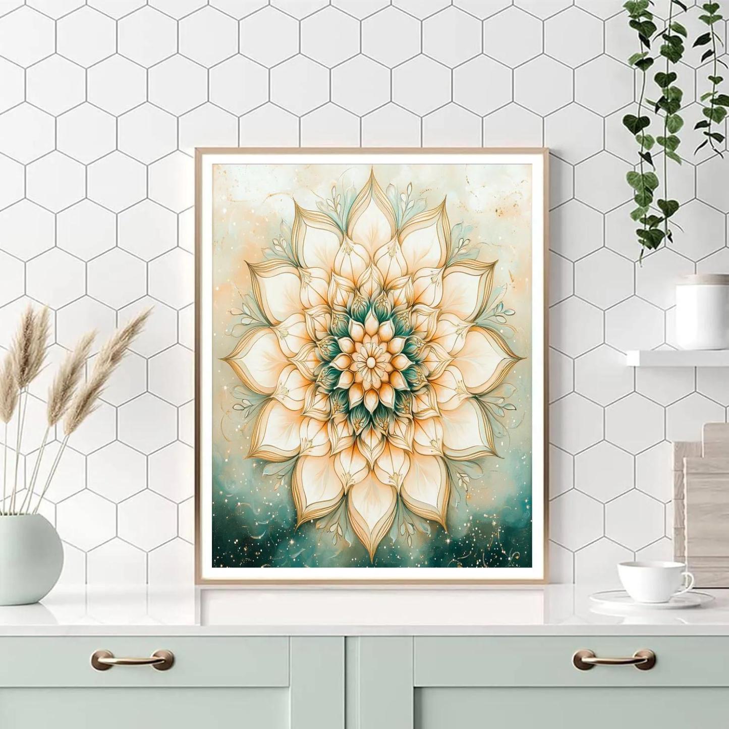 Alphonse Mucha Inspired Nebula Garden Mandala painting number kit