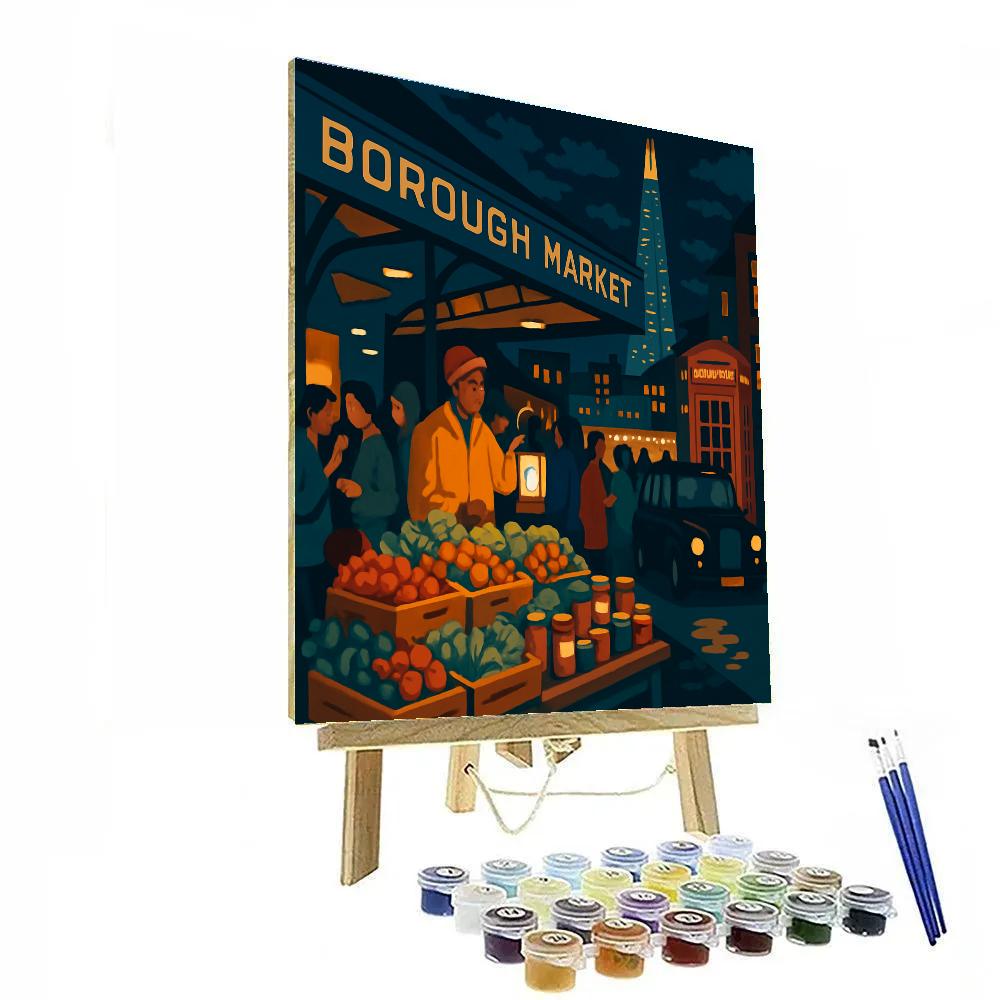 Midnight Market Lanterns London painting number kit