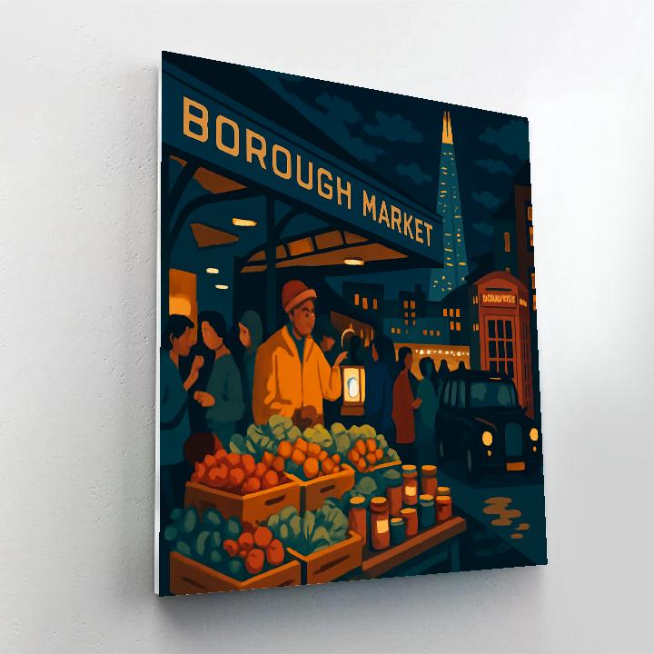 Midnight Market Lanterns London painting number kit