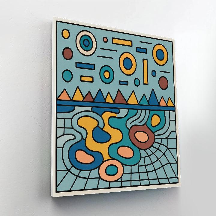 Abstract Split Horizon Circuit paint by color