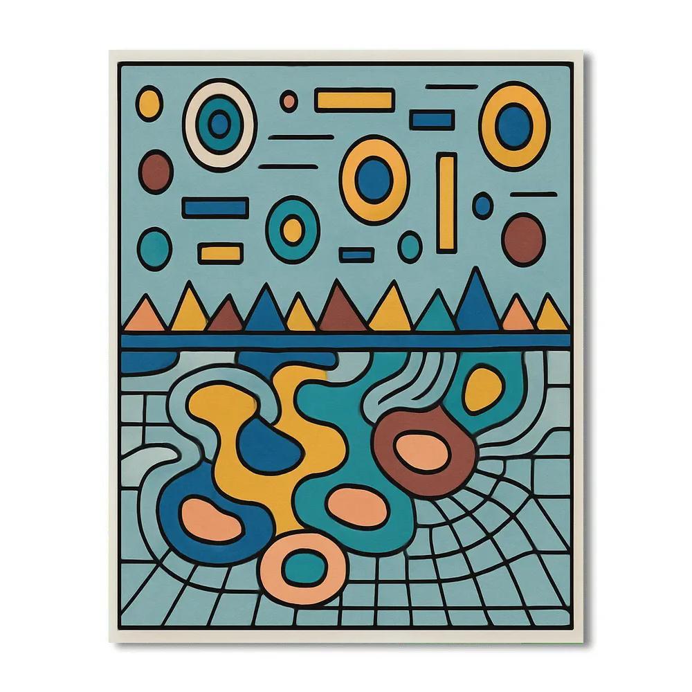 Abstract Split Horizon Circuit paint by color