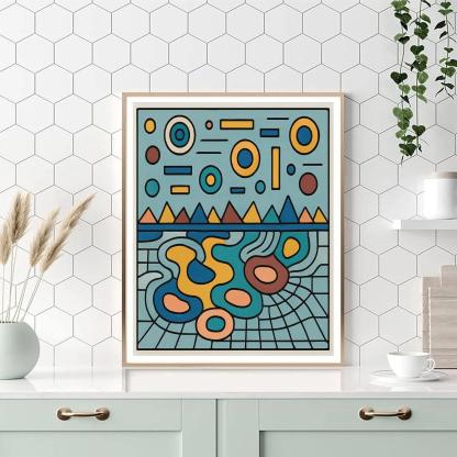 Abstract Split Horizon Circuit paint by color