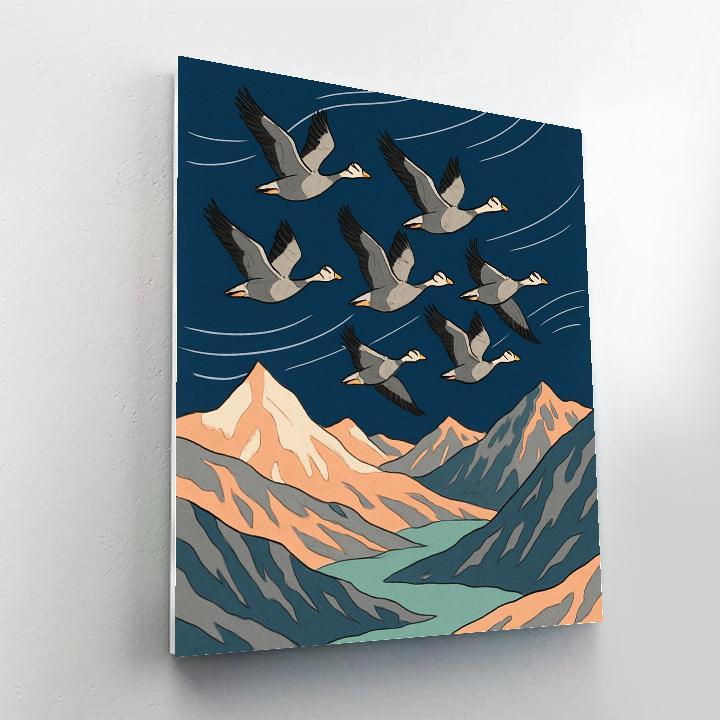 Snowline Migration Map With Birds paint by numbers