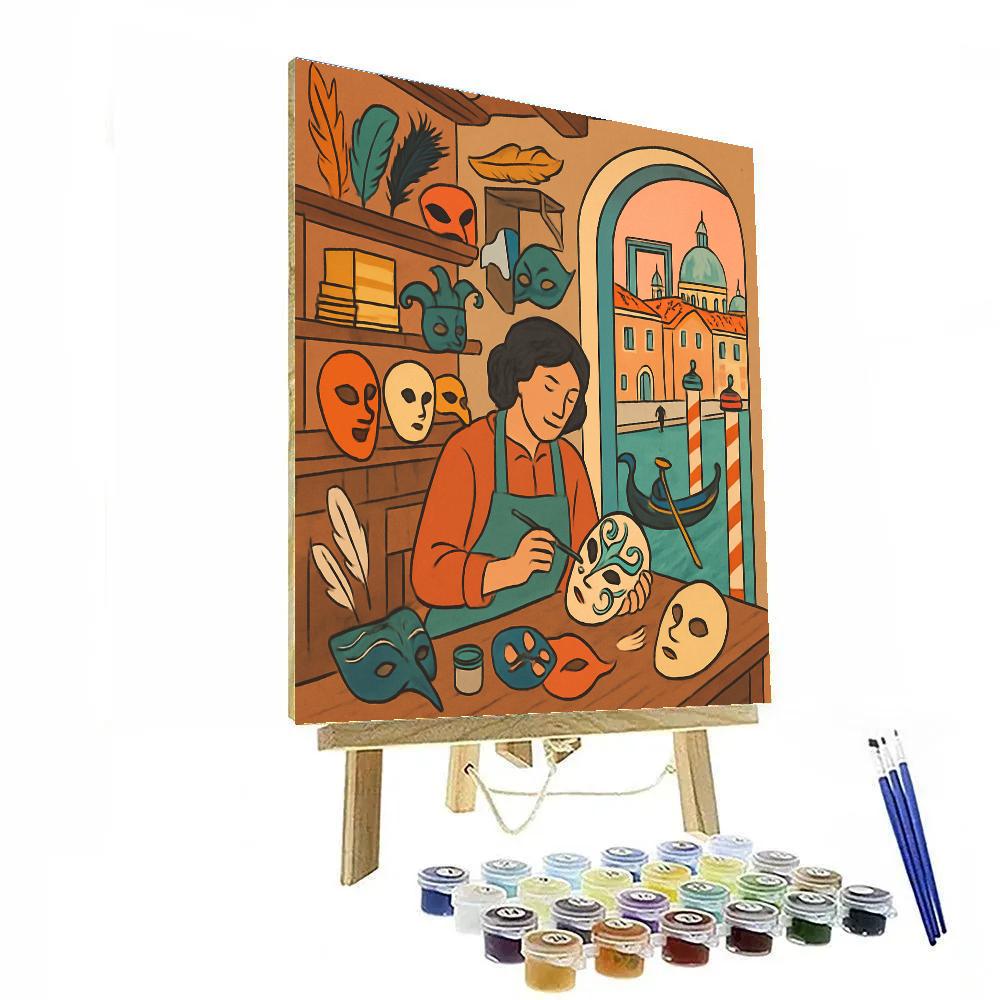 Maskmaker Workshop In Venice Light Paint by numbers kits