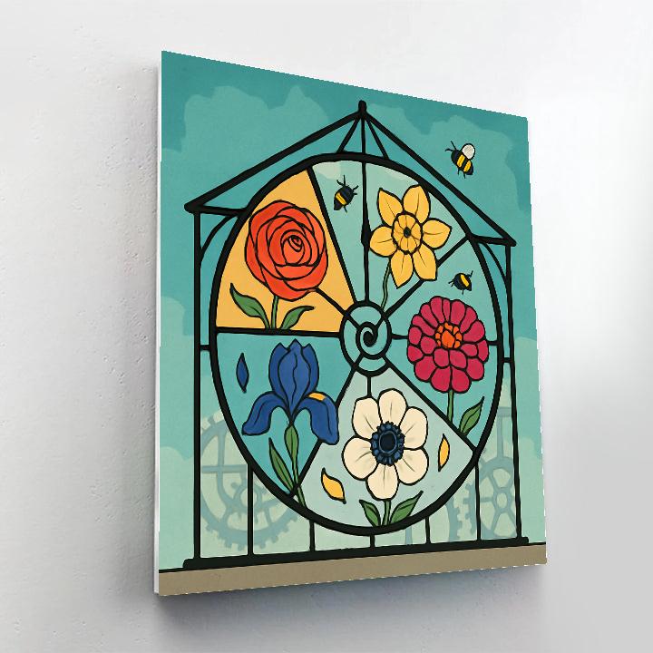 Clockwork Floral Greenhouse Mosaic painting number kit