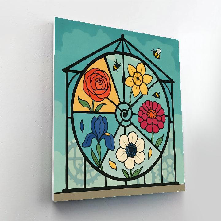 Clockwork Floral Greenhouse Mosaic painting number kit
