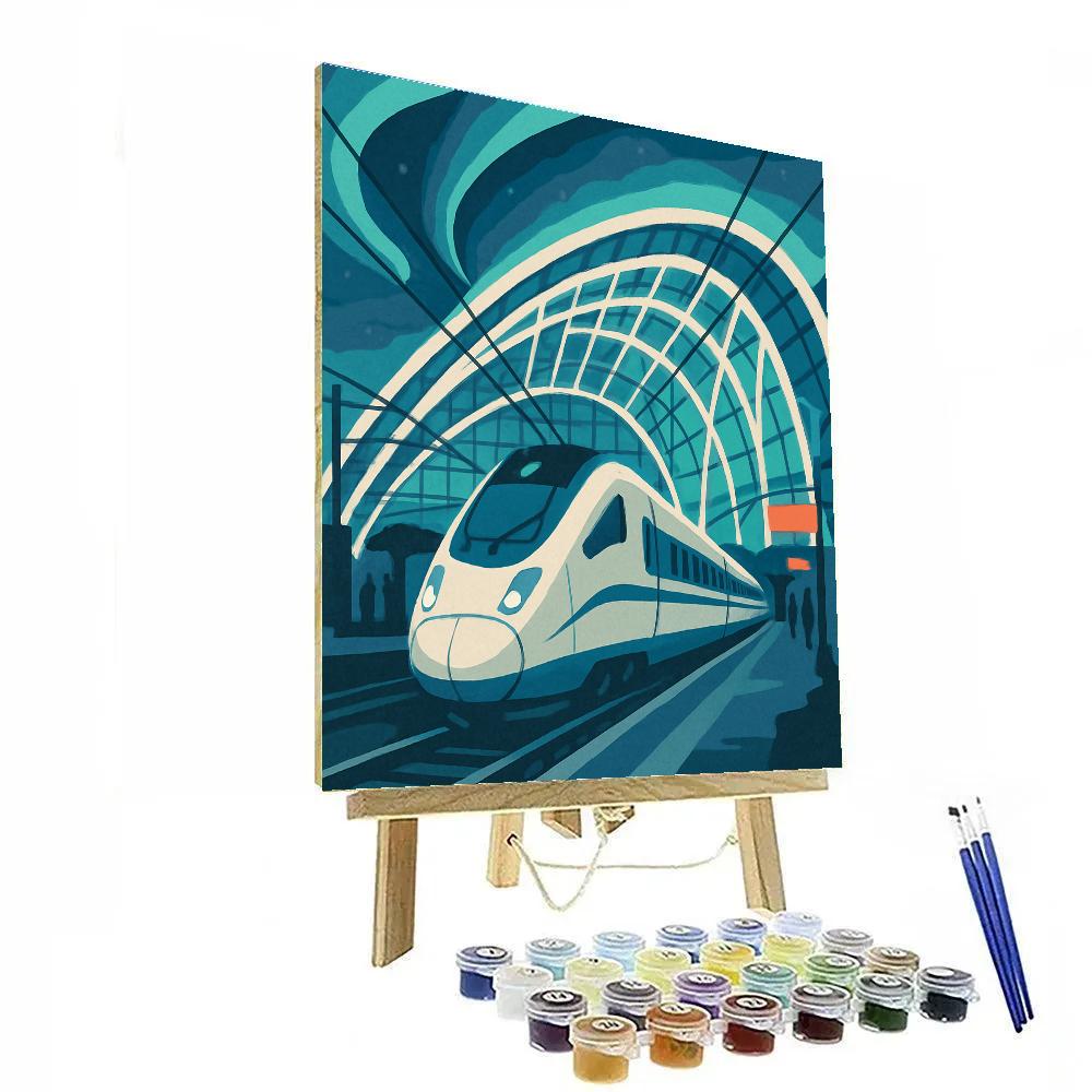 Aurora Glasshouse Station Train Number painting