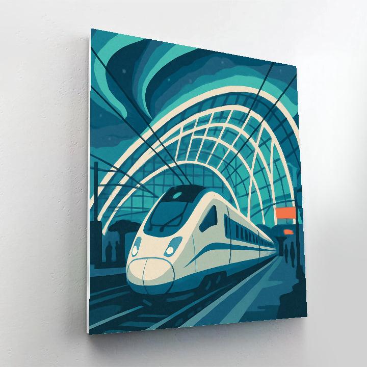 Aurora Glasshouse Station Train Number painting