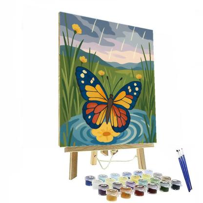 Rainmap Meadow With Butterfly paint by numbers