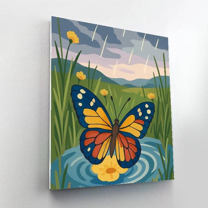 Rainmap Meadow With Butterfly paint by numbers