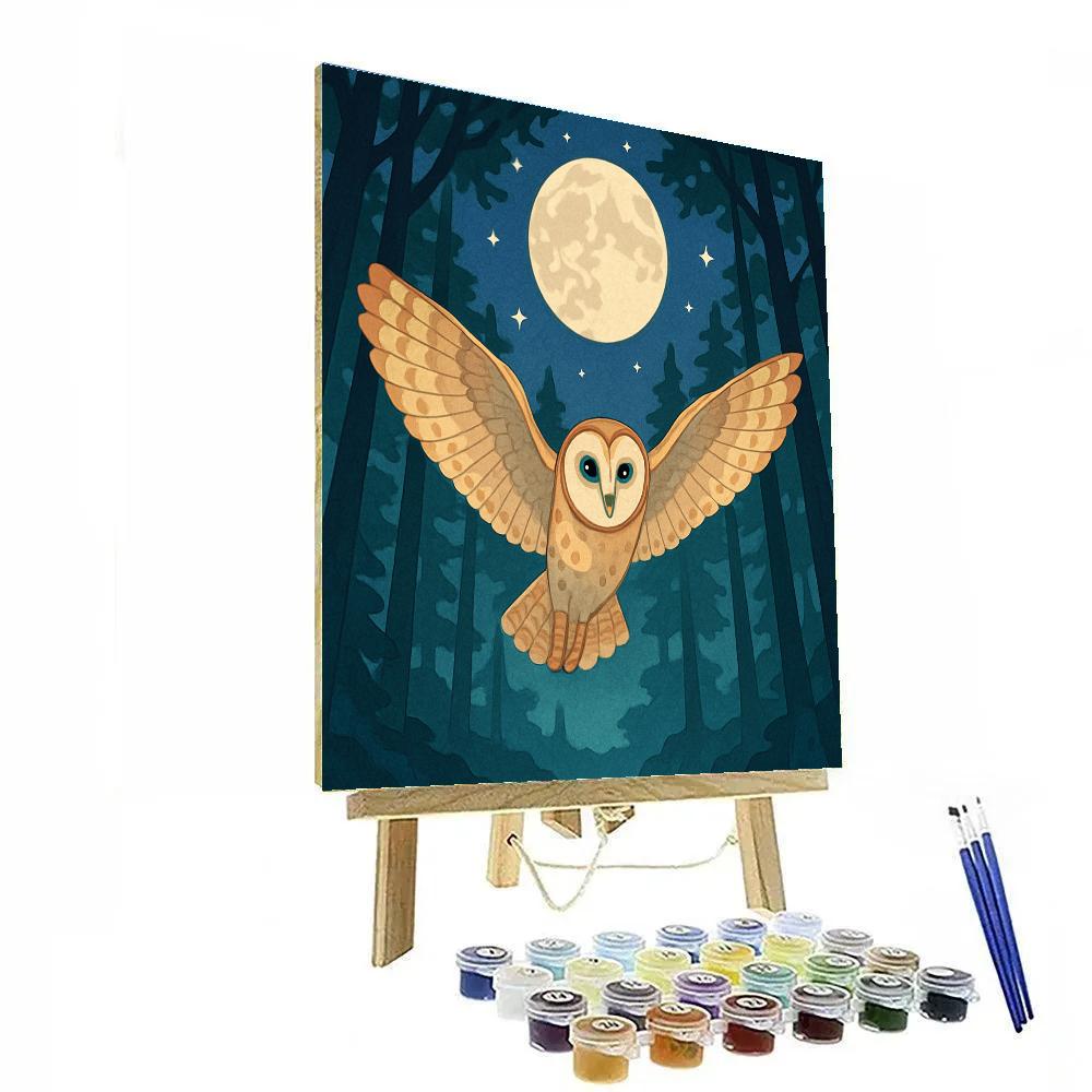 Cathedral Stained Owl Flight Paint by numbers kits