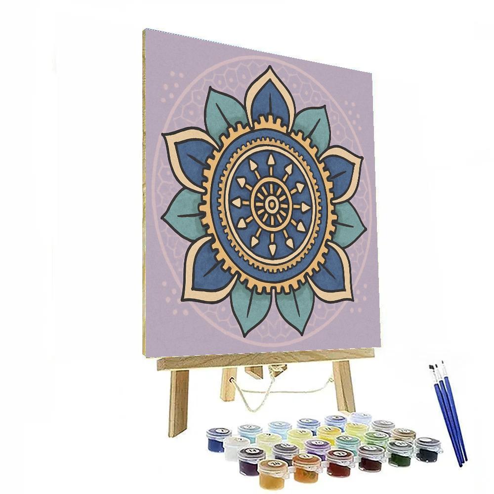 Lotus Clockwork With Mandala Interior painting number kit