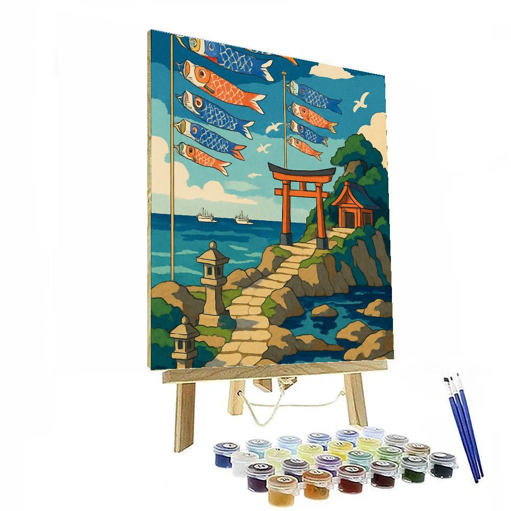 Kites Over Coastal Japan Horizon DIY paint by numbers