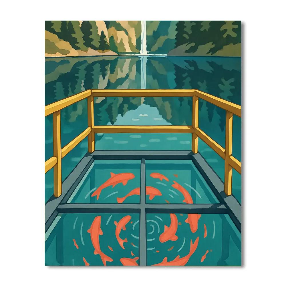 Lake Prism Koi Observatory paint by number