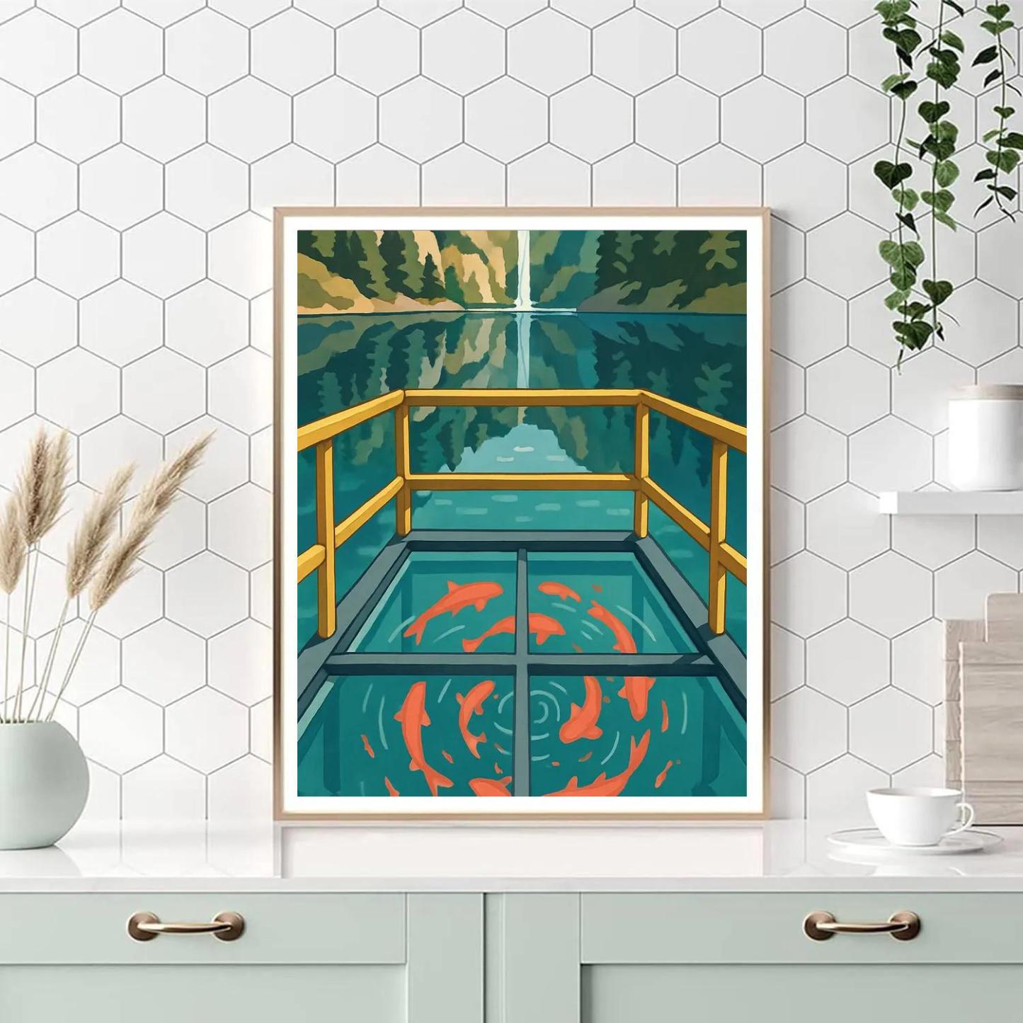 Lake Prism Koi Observatory paint by number