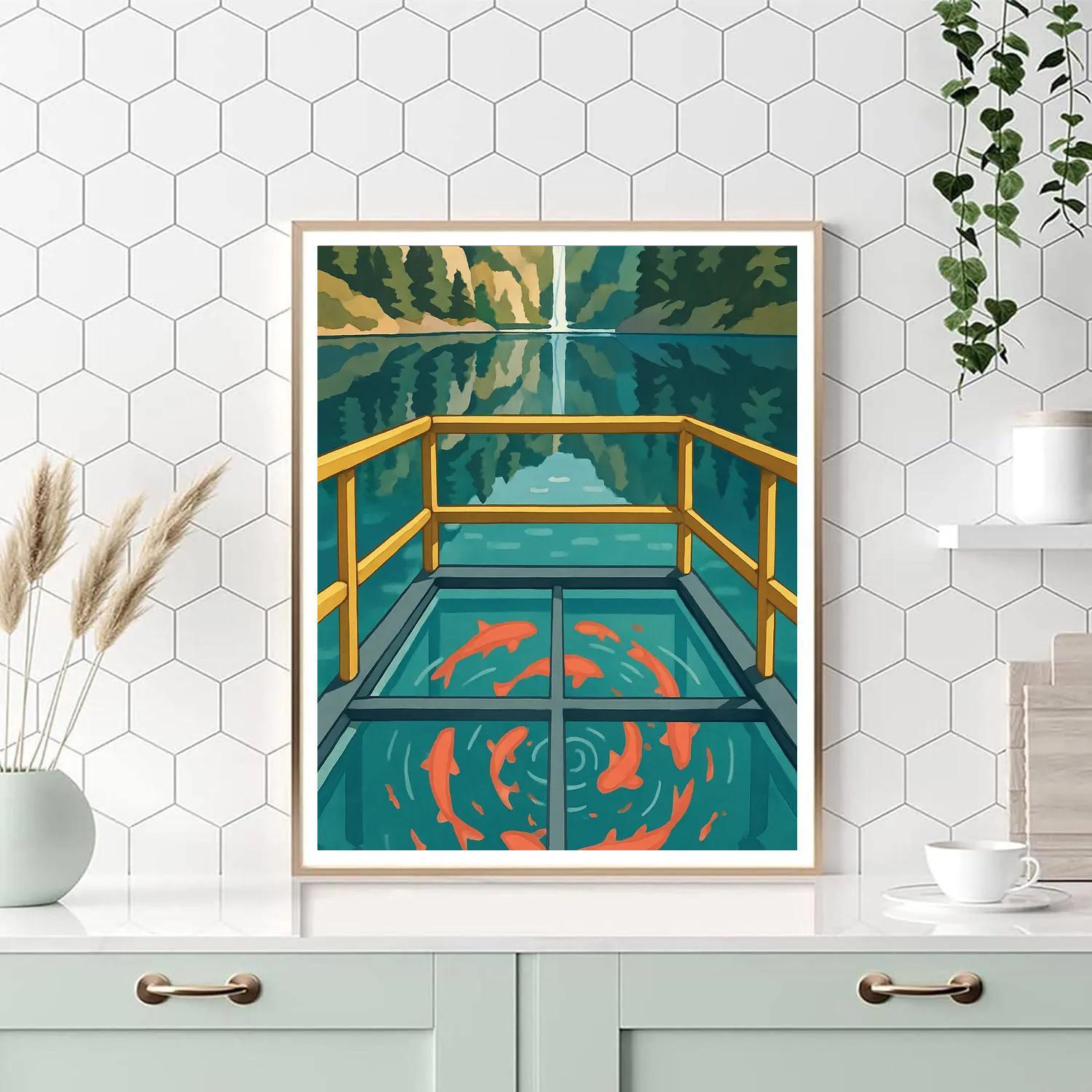 Lake Prism Koi Observatory paint by number