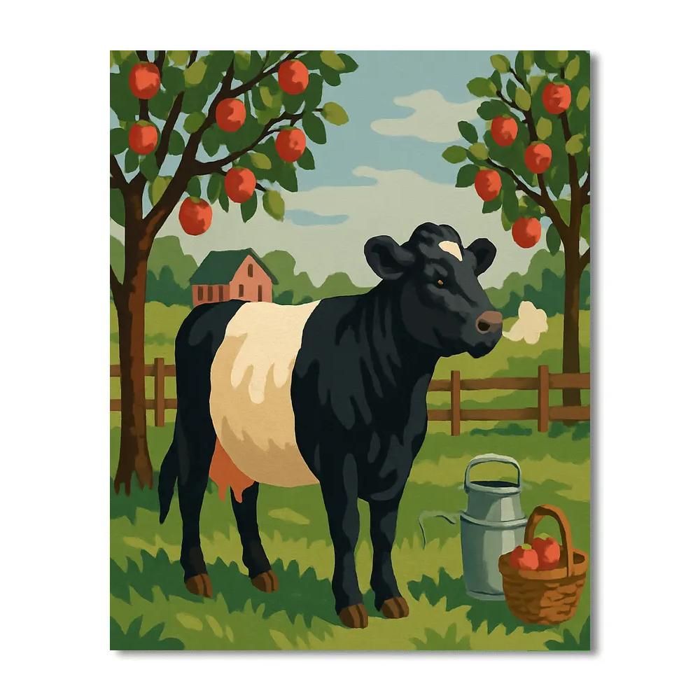 Lantern Lit Orchard With Cow At Dawn Paint by numbers kits