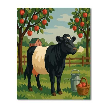 Lantern Lit Orchard With Cow At Dawn Paint by numbers kits