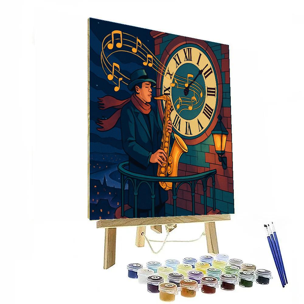 Midnight Clocktower Jazz Serenade Numbered painting kits
