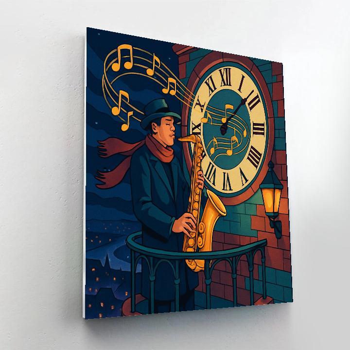 Midnight Clocktower Jazz Serenade Numbered painting kits