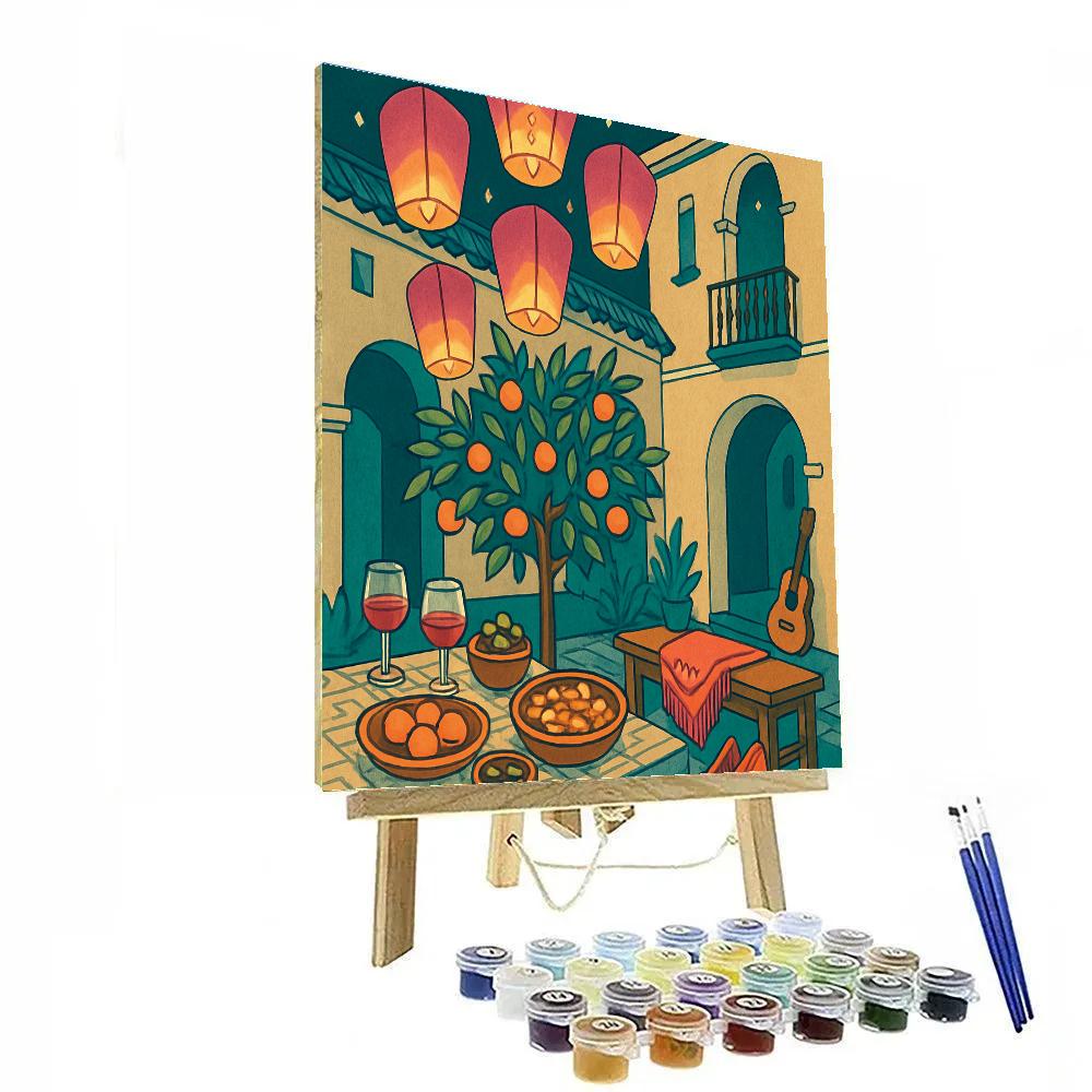 Lantern Festival Courtyard Spain Paint by numbers kits