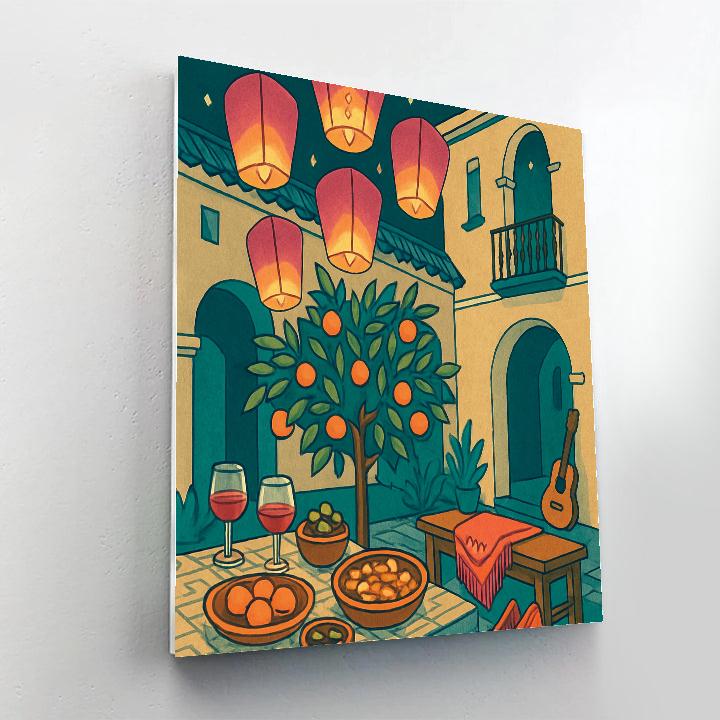 Lantern Festival Courtyard Spain Paint by numbers kits