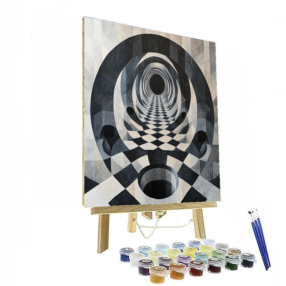 M.C. Escher Inspired Event Horizon Tessellation Infinity paint by numbers