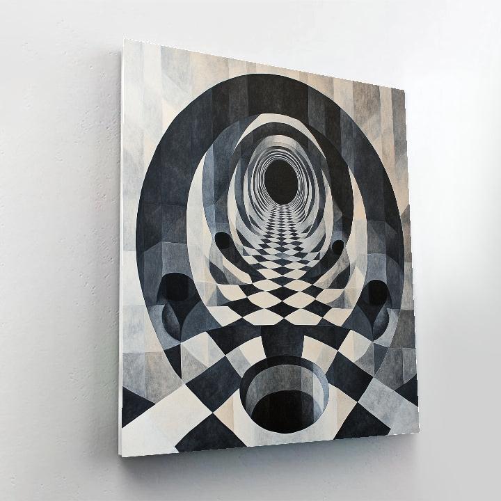 M.C. Escher Inspired Event Horizon Tessellation Infinity paint by numbers