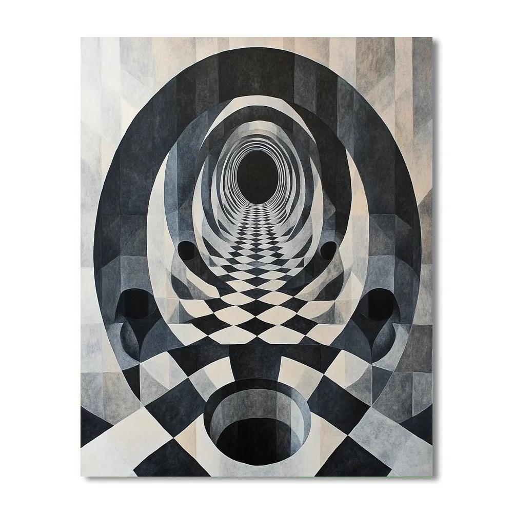 M.C. Escher Inspired Event Horizon Tessellation Infinity paint by numbers