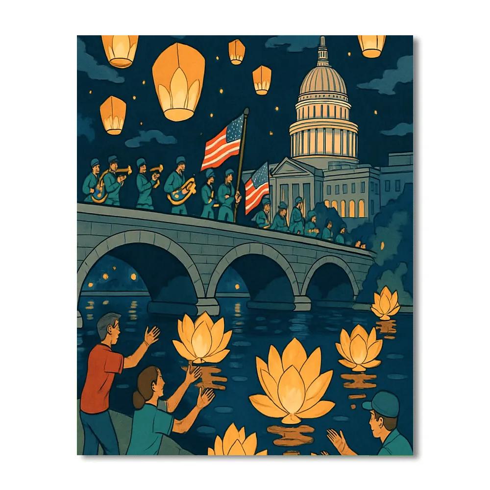 Lantern Festival National Riverfront Parade paint by number