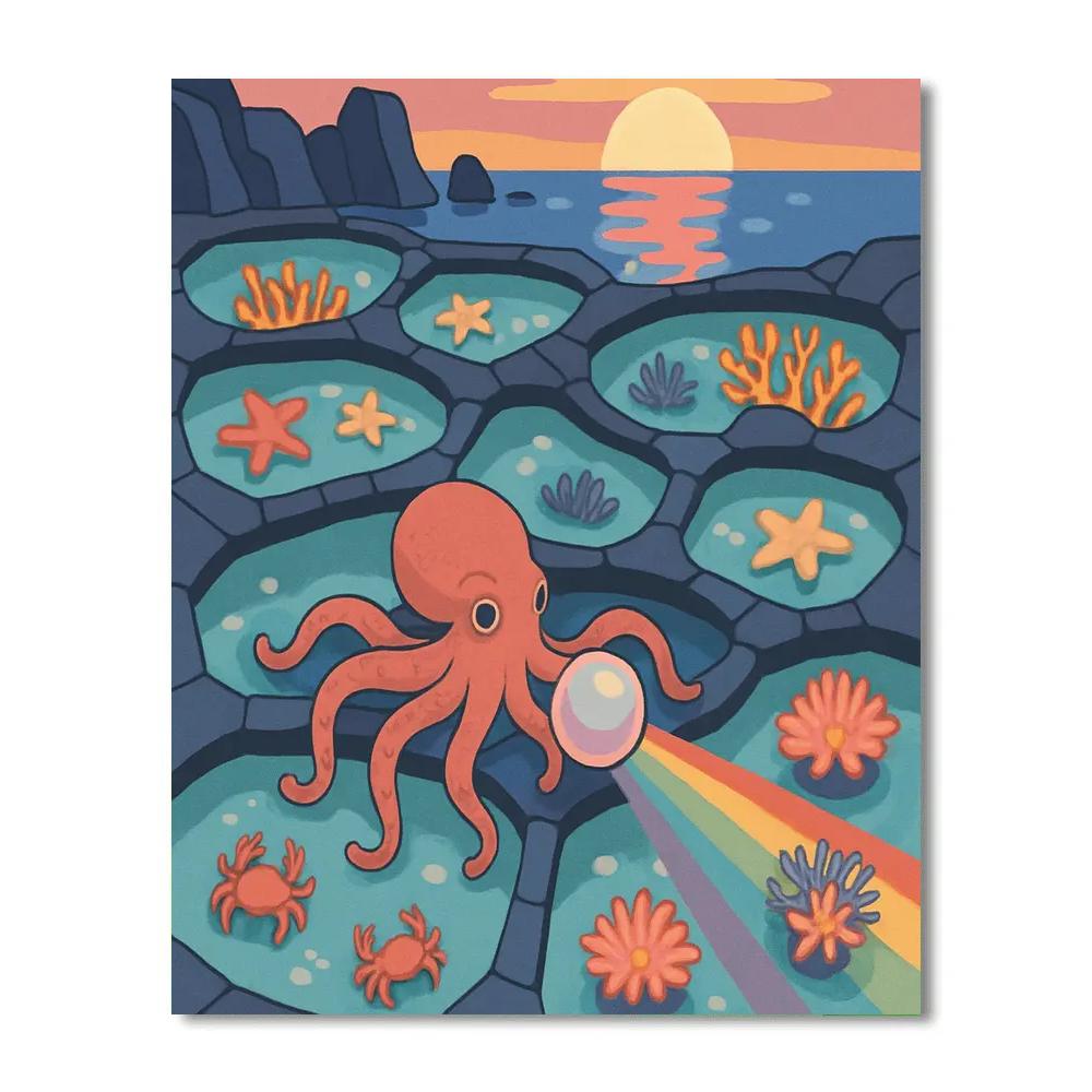 Prism Tide Pools, Ocean Afterglow DIY paint by numbers
