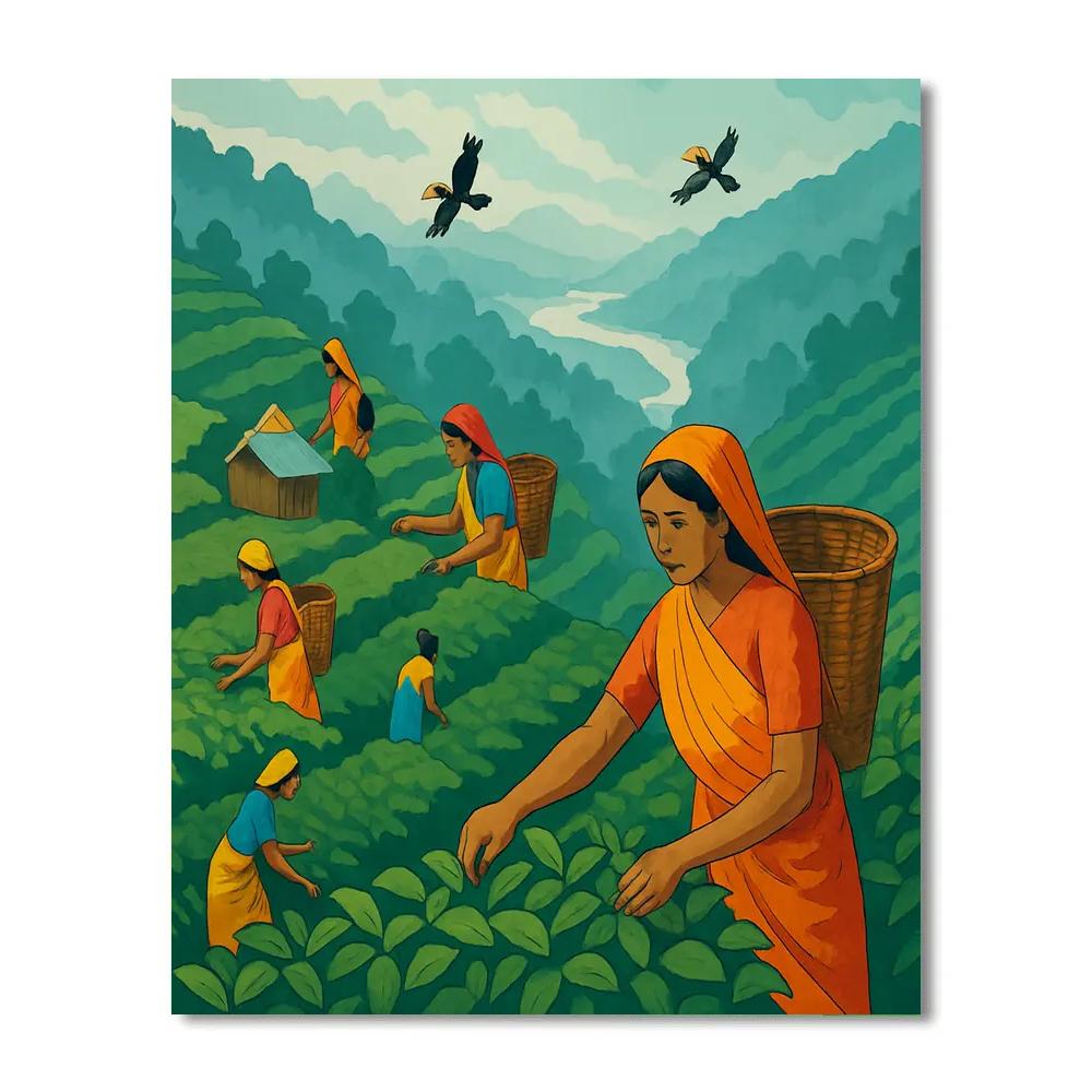 Monsoon Tea Terrace, India Edition painting number kit