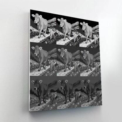 Cow Crafted Starlit Alpine Pasture Paint by numbers art