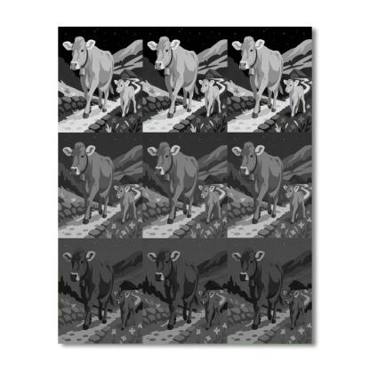 Cow Crafted Starlit Alpine Pasture Paint by numbers art